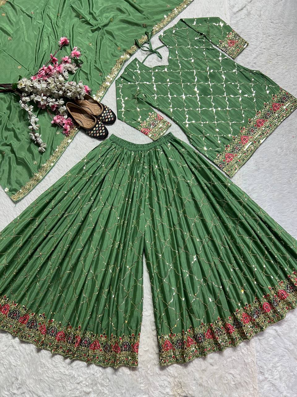 Bridal Sophistication: The Ivory Lattice Ceremonial Gharara